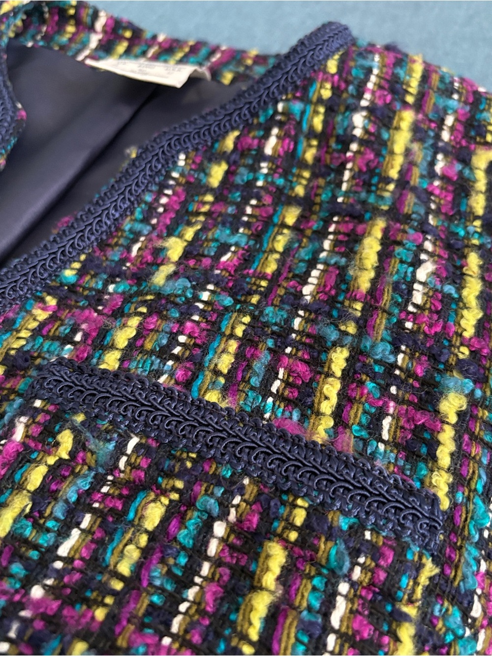 Vintage Alexon Multicolor Boucle Tweed Blazer Jacket U.S. 12 - Picture 9 of 14